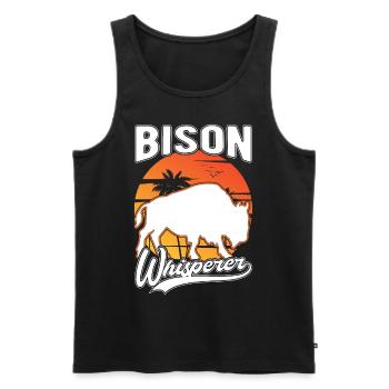 Buffalo Whisperer Buffalo Whisperer Water Buffalo - Men's Premium Organic Tank Top - black - Front - AI Model Male 178 light (178cm)