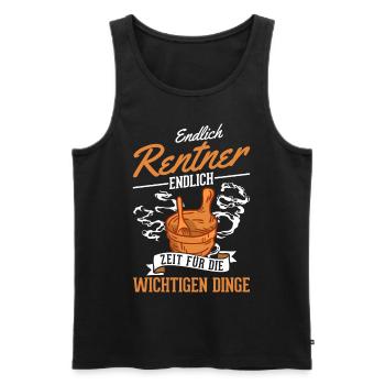 Sauna Rentner Saunieren Opa Saunagänger - Männer Premium Bio Tank Top - Schwarz - Vorne - Michal (187cm)