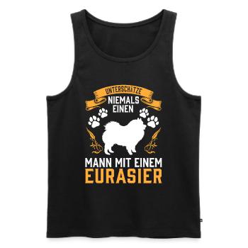 Mann mit Eurasier unterschätzen Eurasian Dog - Männer Premium Bio Tank Top - Schwarz - Vorne - Michal (187cm)
