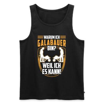Galabauer weil ich kann Gartenbau Galabau - Männer Premium Bio Tank Top - Schwarz - Vorne - Michal (187cm)