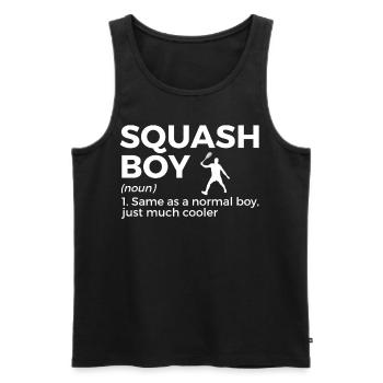 Squash Player - Men's Premium Organic Tank Top - black - Front - AI Model Male 178 light (178cm)