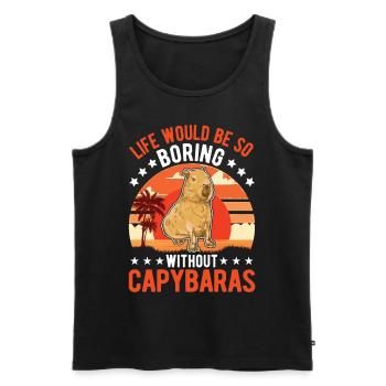 Capybara Gift Capibara capybara - Men's Premium Organic Tank Top - black - Front - AI Model Male 178 light (178cm)