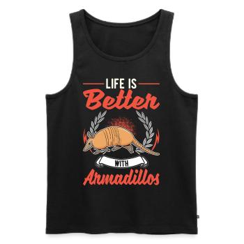 Life is better with Armadillo's armadillo - Men's Premium Organic Tank Top - black - Front - AI Model Male 178 light (178cm)