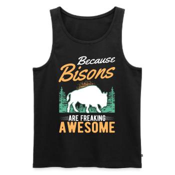 Buffalo Gift Bison Water Buffalo Buffalo - Men's Premium Organic Tank Top - black - Front - AI Model Male 178 light (178cm)