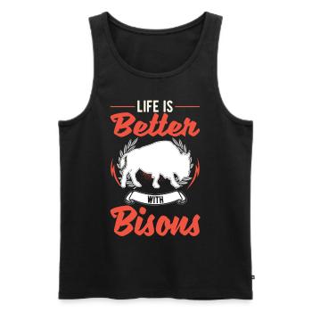 Life is better with a buffalo water buffalo - Men's Premium Organic Tank Top - black - Front - AI Model Male 178 light (178cm)