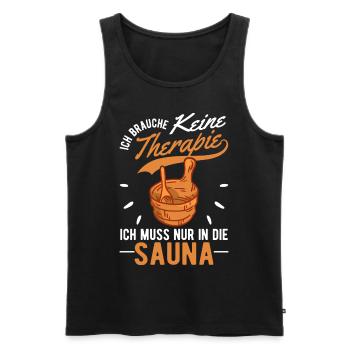 Sauna Therapie Saunameister Saunagänger - Männer Premium Bio Tank Top - Schwarz - Vorne - Michal (187cm)