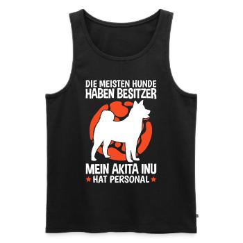 Mein Akita Inu hat Personal japanischer Spitz - Männer Premium Bio Tank Top - Schwarz - Vorne - Michal (187cm)