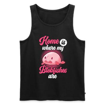 Zuhause ist wo mein Blobfisch ist Blobfisch - Männer Premium Bio Tank Top - Schwarz - Vorne - Michal (187cm)