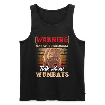 Redet über Wombat Australien Beuteltier - Männer Premium Bio Tank Top - Schwarz - Vorne - AI Model Male 178 light (178cm)