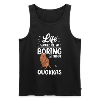 Quokka forant sans quokka marsupial - Débardeur bio Premium Homme - noir - Devant - AI Model Male 178 light (178cm)