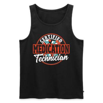 Certified Medication Technician Pharmacy - Men's Premium Organic Tank Top - black - Front - Michal (187cm)