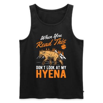 Hyäne Geschenk Erdwolf Hyena - Männer Premium Bio Tank Top - Schwarz - Vorne - AI Model Male 178 light (178cm)