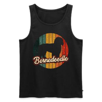 Bernedoodle Hund - Männer Premium Bio Tank Top - Schwarz - Vorne - Michal (187cm)
