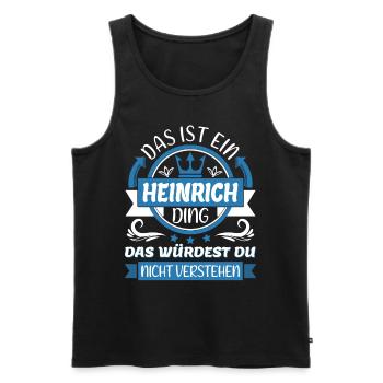 Heinrich Name Vorname Namenstag Namensgeschenk - Männer Premium Bio Tank Top - Schwarz - Vorne - AI Model Male 178 light (178cm)
