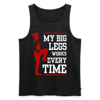 Fitness Leg Day Workout Gym - Débardeur bio Premium Homme - noir - Devant - Michal (187cm)