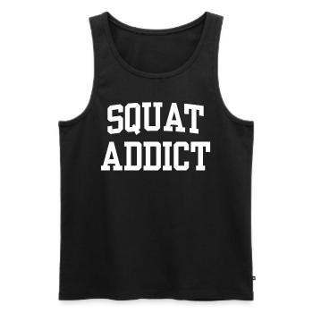 Accro au squat - Débardeur bio Premium Homme - noir - Devant - Michal (187cm)