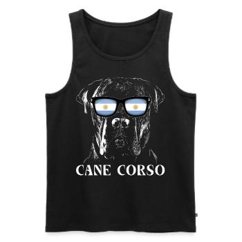 Cane Corso Argentine Drapeau argentin - Débardeur bio Premium Homme - noir - Devant - Michal (187cm)