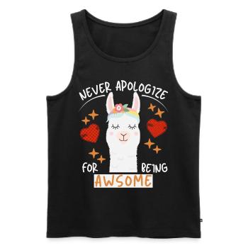 Funny Lama-Llama, Lama-Love, Motivation Saying - Men's Premium Organic Tank Top - black - Front - AI Model Male 178 light (178cm)