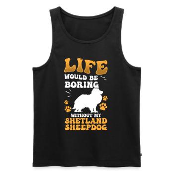 Shetland Sheepdog langweilig britischer Sheepdog - Männer Premium Bio Tank Top - Schwarz - Vorne - Michal (187cm)