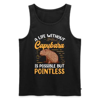 Leben ohne Capybara Wasserschwein Capybara - Männer Premium Bio Tank Top - Schwarz - Vorne - AI Model Male 178 light (178cm)