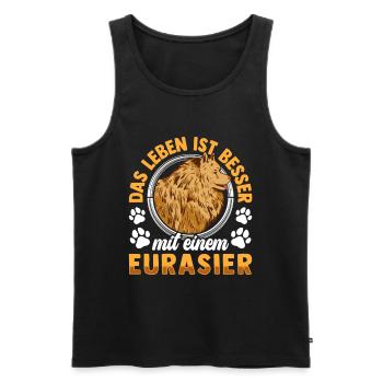 Leben ist besser mit Eurasier Eurasian Dog - Männer Premium Bio Tank Top - Schwarz - Vorne - Michal (187cm)