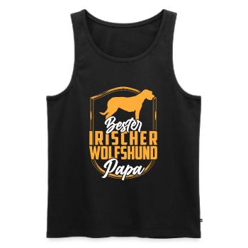 Irischer Wolfshund Papa Irland Windhund - Männer Premium Bio Tank Top - Schwarz - Vorne - Michal (187cm)