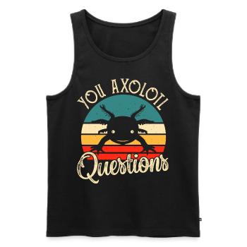 axolotls questions - Männer Premium Bio Tank Top - Schwarz - Vorne - Michal (187cm)