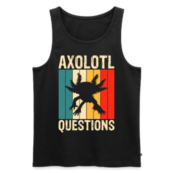 axolotls questions - Männer Premium Bio Tank Top - Schwarz - Vorne - Michal (187cm)