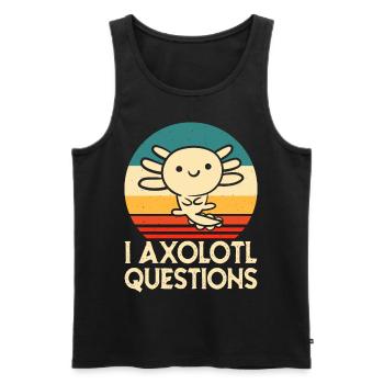 axolotls questions shirt - Männer Premium Bio Tank Top - Schwarz - Vorne - Michal (187cm)