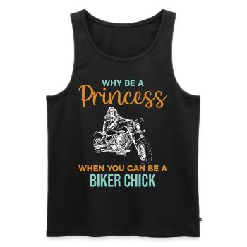 Moto Pourquoi être une princesse quand vous pouvez être un bik - Débardeur bio Premium Homme - noir - Devant - AI Model Male 178 light (178cm)