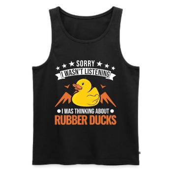 Rubber Duck Gift Squeaky Duck Bathing Duck - Débardeur bio Premium Homme - noir - Devant - AI Model Male 178 light (178cm)