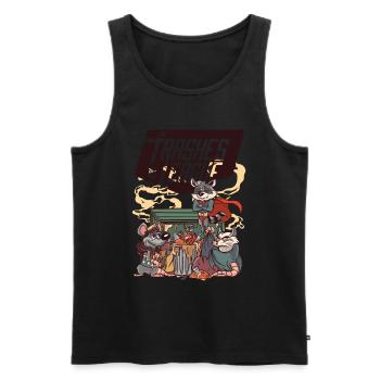 The Trashes League - Film Parody with Superheroes - Men's Premium Organic Tank Top - black - Front - AI Model Male 178 light (178cm)