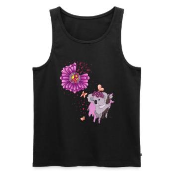 Cadeau Cancer du sein Cancer du sein Rose - Débardeur bio Premium Homme - noir - Devant - AI Model Male 178 light (178cm)