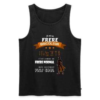 Je suis un Frère Bricoleur cool et super - Débardeur bio Premium Homme - noir - Devant - Michal (187cm)