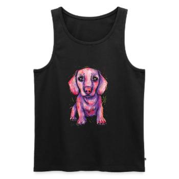 Teckel Cadeau Dixie Viennese Doxie Teckel - Débardeur bio Premium Homme - noir - Devant - AI Model Male 178 light (178cm)