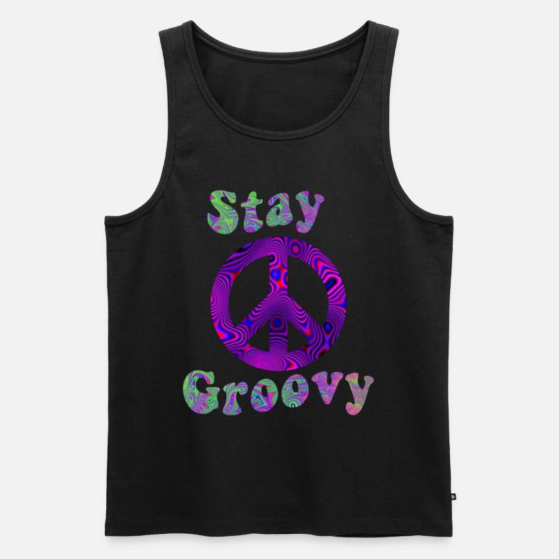 Hippie - Männer Premium Bio Tank Top - Schwarz