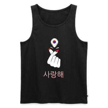 Ich Liebe Südkorea Koreanische Flagge K-Pop Fan - Männer Premium Bio Tank Top - Schwarz - Vorne - Michal (187cm)