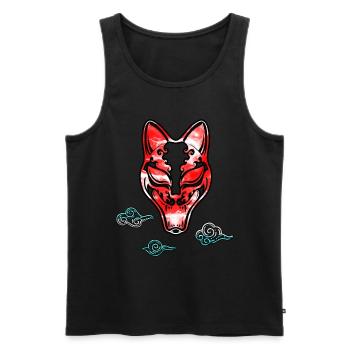 Japanese Oni Mask Cat Asian Japan - Men's Premium Organic Tank Top - black - Front - AI Model Male 178 light (178cm)