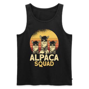 Alpaca Squad - Men's Premium Organic Tank Top - black - Front - Michal (187cm)