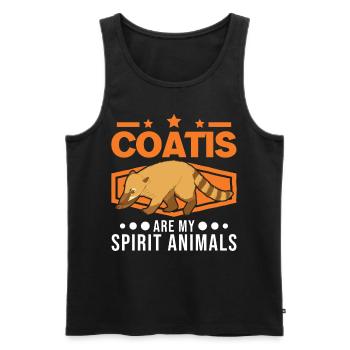 Coati Spirit Animal Proboscis Coati - Débardeur bio Premium Homme - noir - Devant - Michal (187cm)