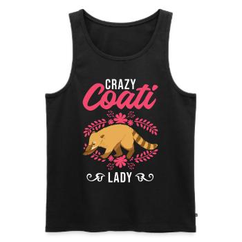 Crazy Coati lady Proboscis Coati - Men's Premium Organic Tank Top - black - Front - Michal (187cm)