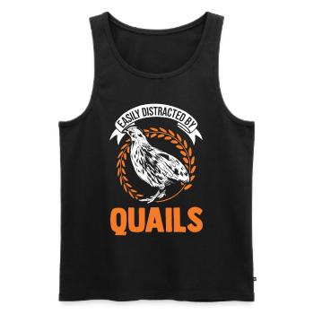 Easily distracted by Quails quail - Men's Premium Organic Tank Top - black - Front - Michal (187cm)