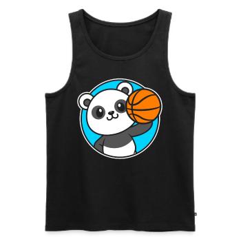 Kinder Basketball Pana - Männer Premium Bio Tank Top - Schwarz - Vorne - Michal (187cm)