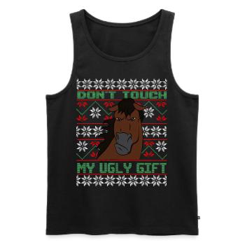 Dont Touch Ugly Brauner Pferd Rider Winter - Männer Premium Bio Tank Top - Schwarz - Vorne - Michal (187cm)