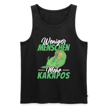 Weniger Menschen mehr Kakapos Kakapo - Männer Premium Bio Tank Top - Schwarz - Vorne - Michal (187cm)
