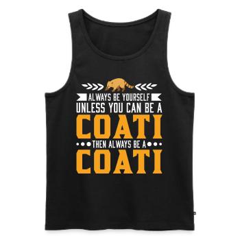 Soyez toujours vous-même Coati Nasenbär - Débardeur bio Premium Homme - noir - Devant - Michal (187cm)