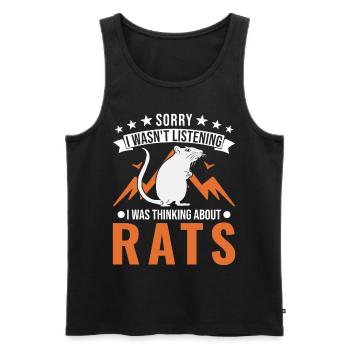 Rat Cadeau Rat Propriétaire Rat domestique - Débardeur bio Premium Homme - noir - Devant - Michal (187cm)