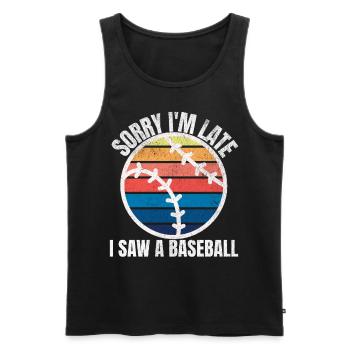 Baseball Lustig - Männer Premium Bio Tank Top - Schwarz - Vorne - Michal (187cm)