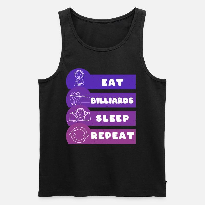 Eat Billard Sleep Repeat - Männer Premium Bio Tank Top - Schwarz