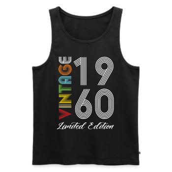 Vintage 1960 Vintage Birthday Retro Vintage - Men's Premium Organic Tank Top - black - Front - Michal (187cm)